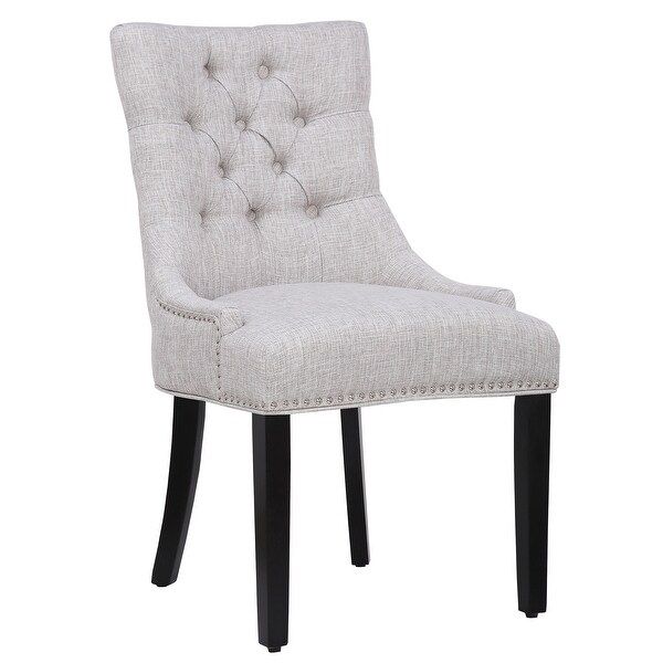 Grandview Tufted Upholstered Linen Fabric Dining Chair | Overstock