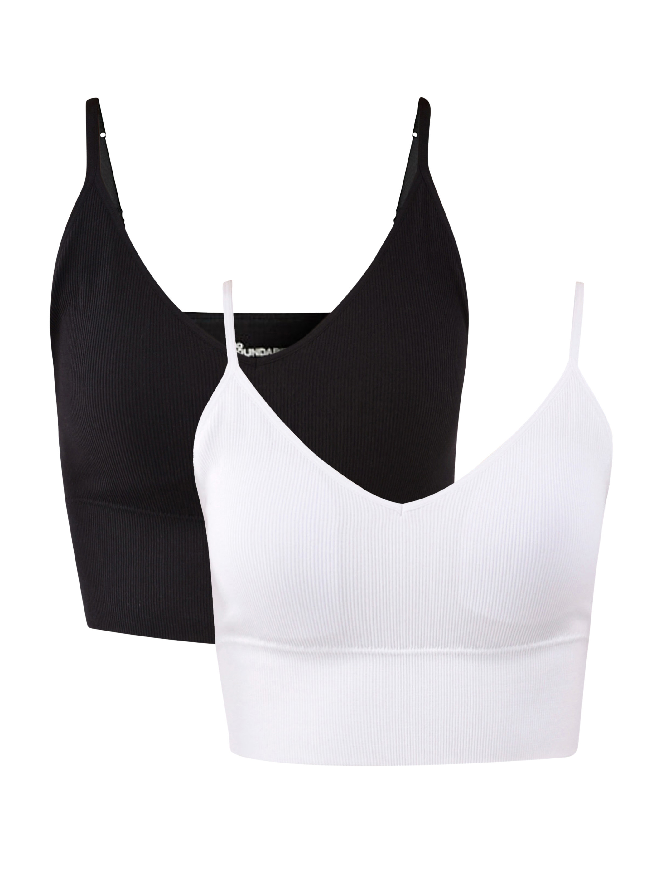 No Boundaries Seamless Cropped Tank Top, 2-Pack, Women's | Walmart (US)