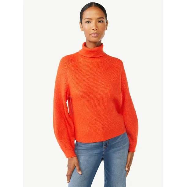Scoop Women's Ribbed Turtleneck Sweater - Walmart.com | Walmart (US)