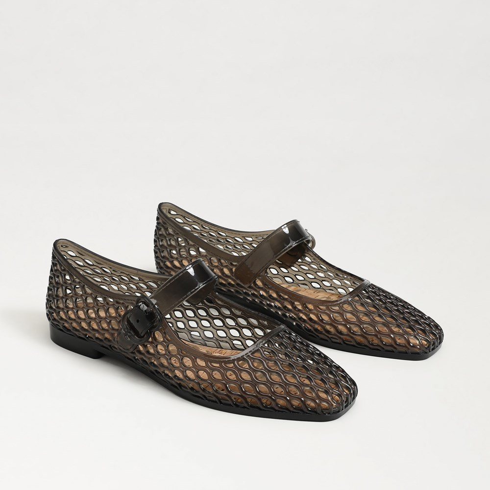 Michaela Jelly Mary Jane Flat Jet Black Jelly | Sam Edelman