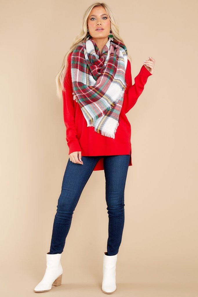 Wind Down Bright Red Sweater | Red Dress 