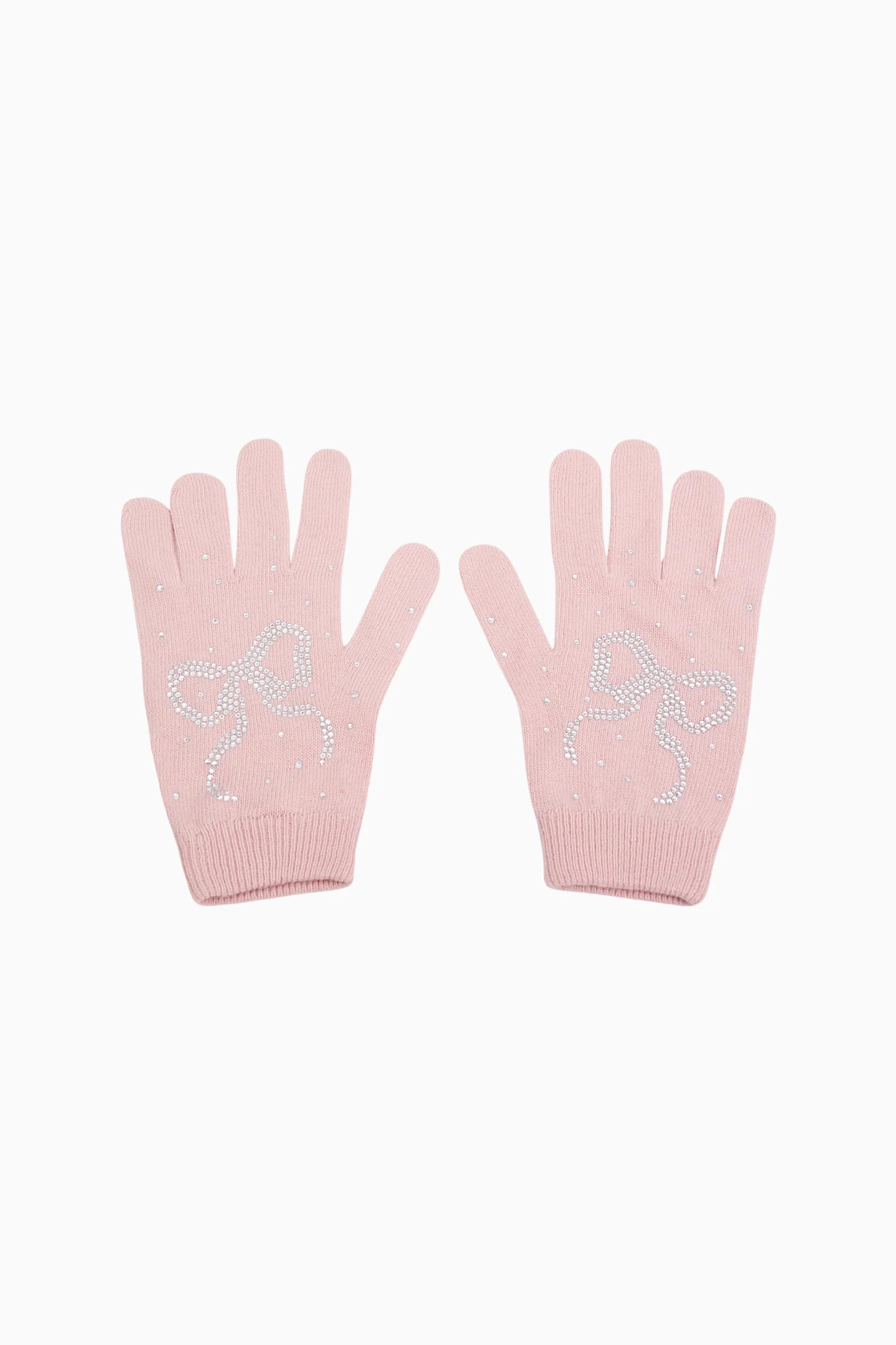 Coline Rhinestone Bow Wool-Blend Gloves | LoveShackFancy