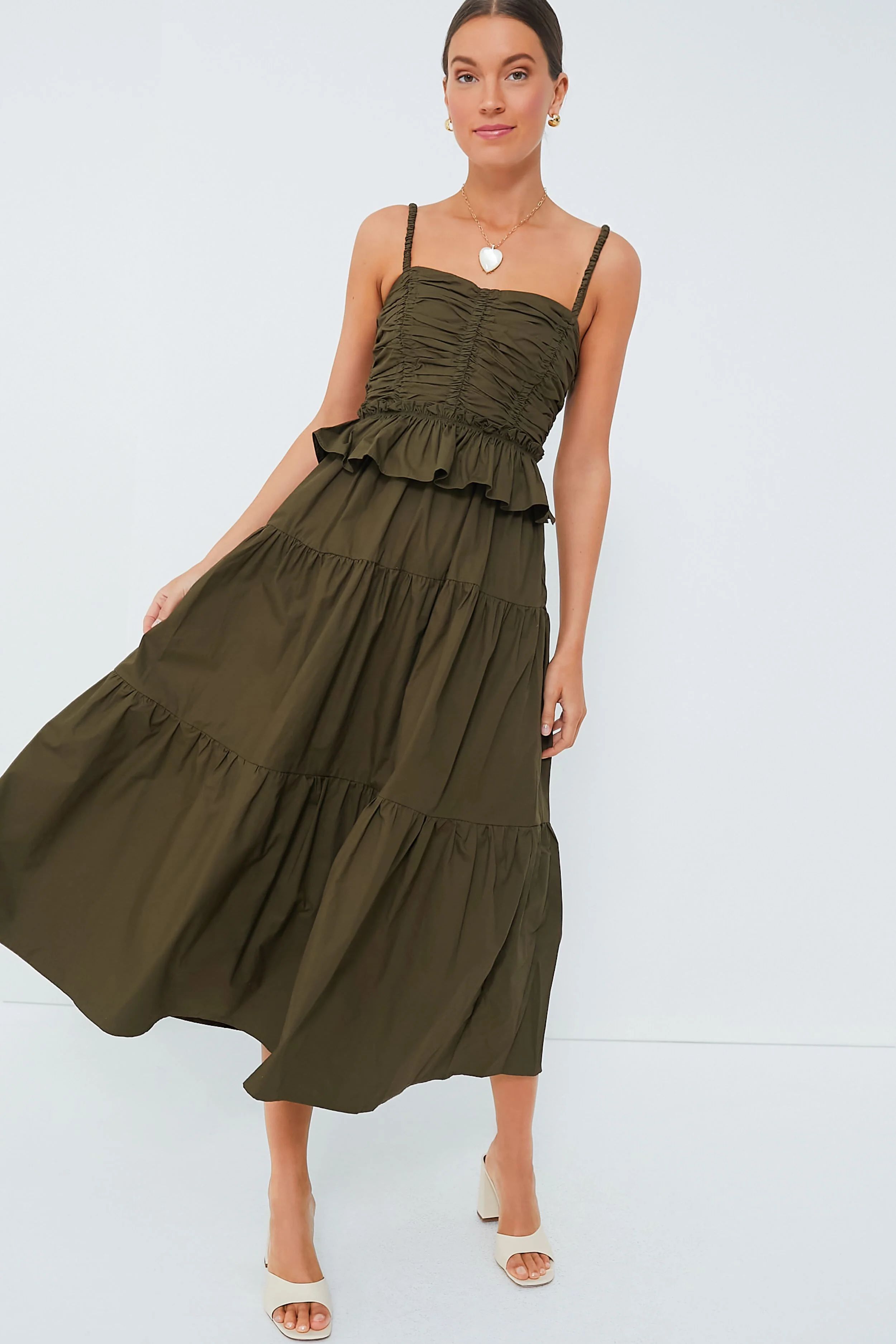 Exclusive Olive Tiered Maxi Dress | Tuckernuck (US)