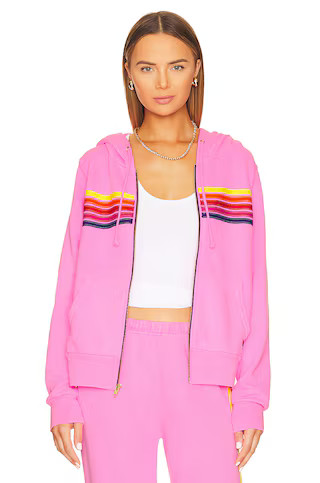 5 Stripe Zip Hoodie in Neon Pink, Yellow, & Purple | Revolve Clothing (Global)