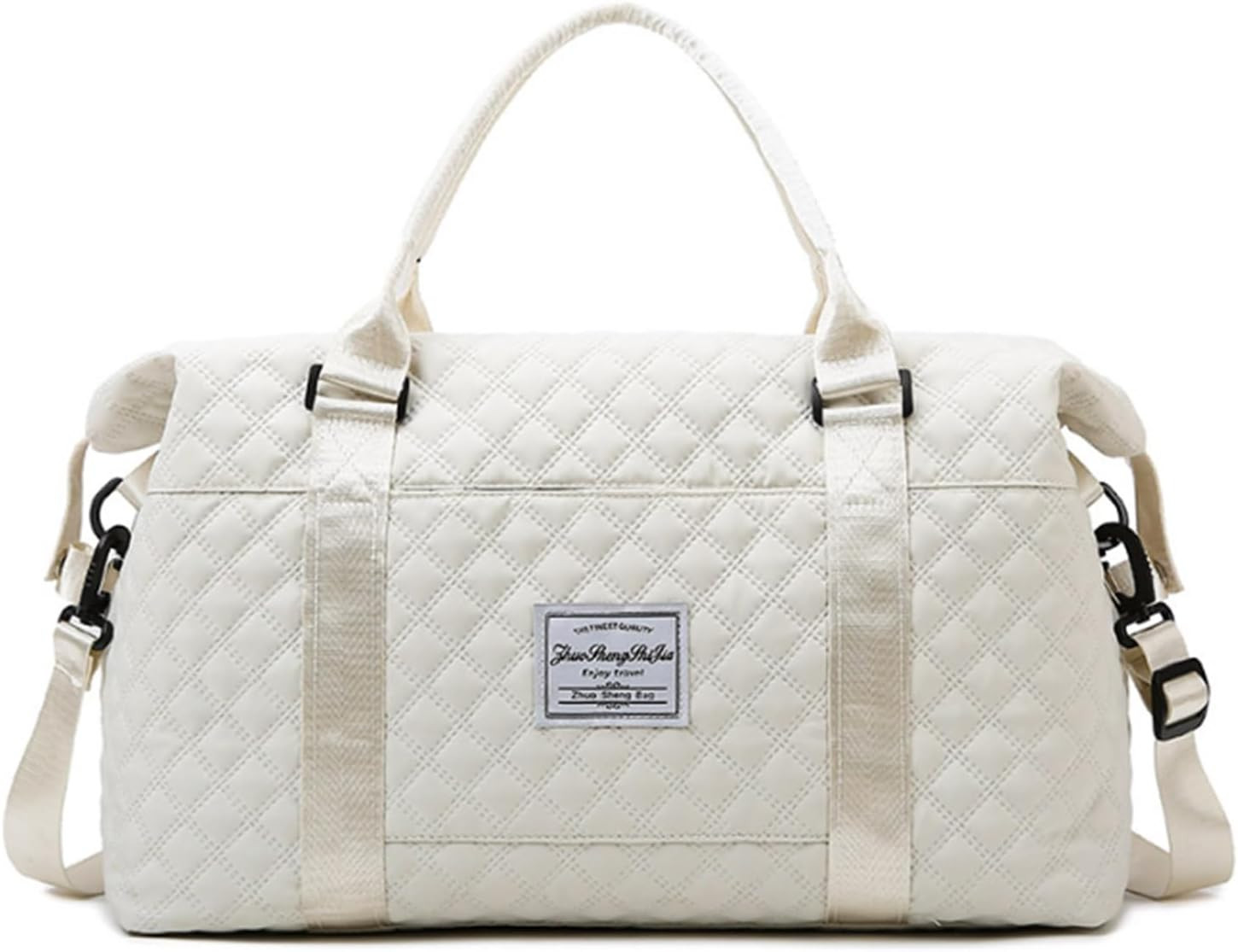 Cute Duffel Bag for Travel Weekend Overnight Gym, Ivory White | Amazon (US)