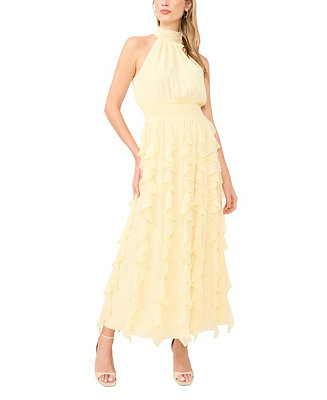 Women's Cascading Collared Neck Maxi Dress | Macy's