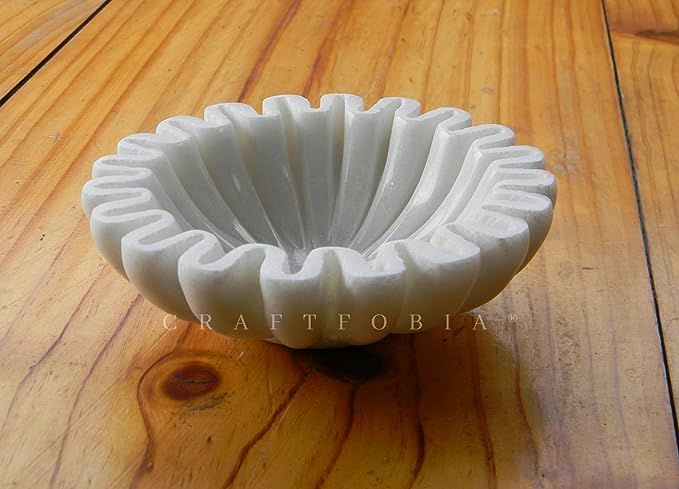 CRAFTFOBIA HandCrafted Marble Bowl/Antique Scallop Bowl/Fruit Bowl/Vintage Ring Dish/Decorative R... | Amazon (US)