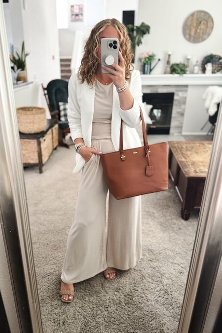 Summer business casual workwear from amazon with a 2 piece top and wide leg pants set, white blazer, tote bag and braided heels.  Everything fits TTS. 


// Summer outfits 2024, summer work outfit, mom outfit ideas, summer outfit amazon, Amazon outfit ideas, casual outfit ideas, spring outfit inspo, casual fashion, amazon summer fashion, amazon casual outfit, cute casual outfit, outfit inspo, outfits amazon, outfit ideas, amazon shoes, Amazon bag, purse, size 4-6, casual summer outfits, casual outfit ideas everyday, summer fashion #ltkfindsunder100 #ltksalealert

#LTKStyleTip #LTKFindsUnder50 #LTKWorkwear