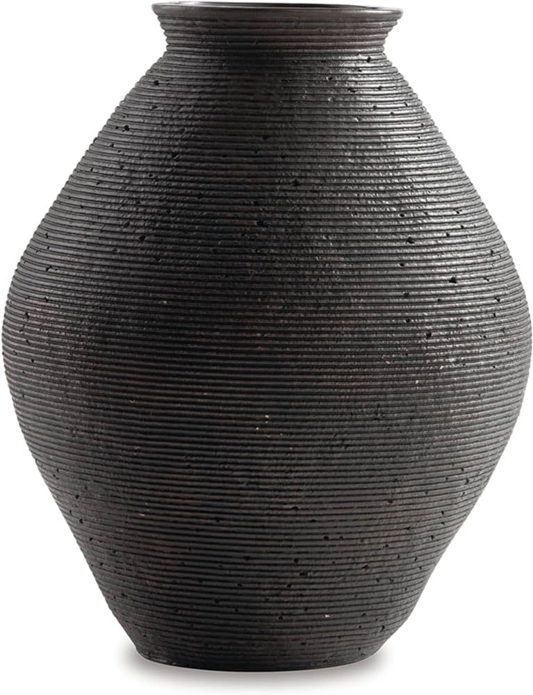 Signature Design by Ashley Hannela 12" Modern Distressed Polyresin Vase, Antique Brown | Amazon (US)