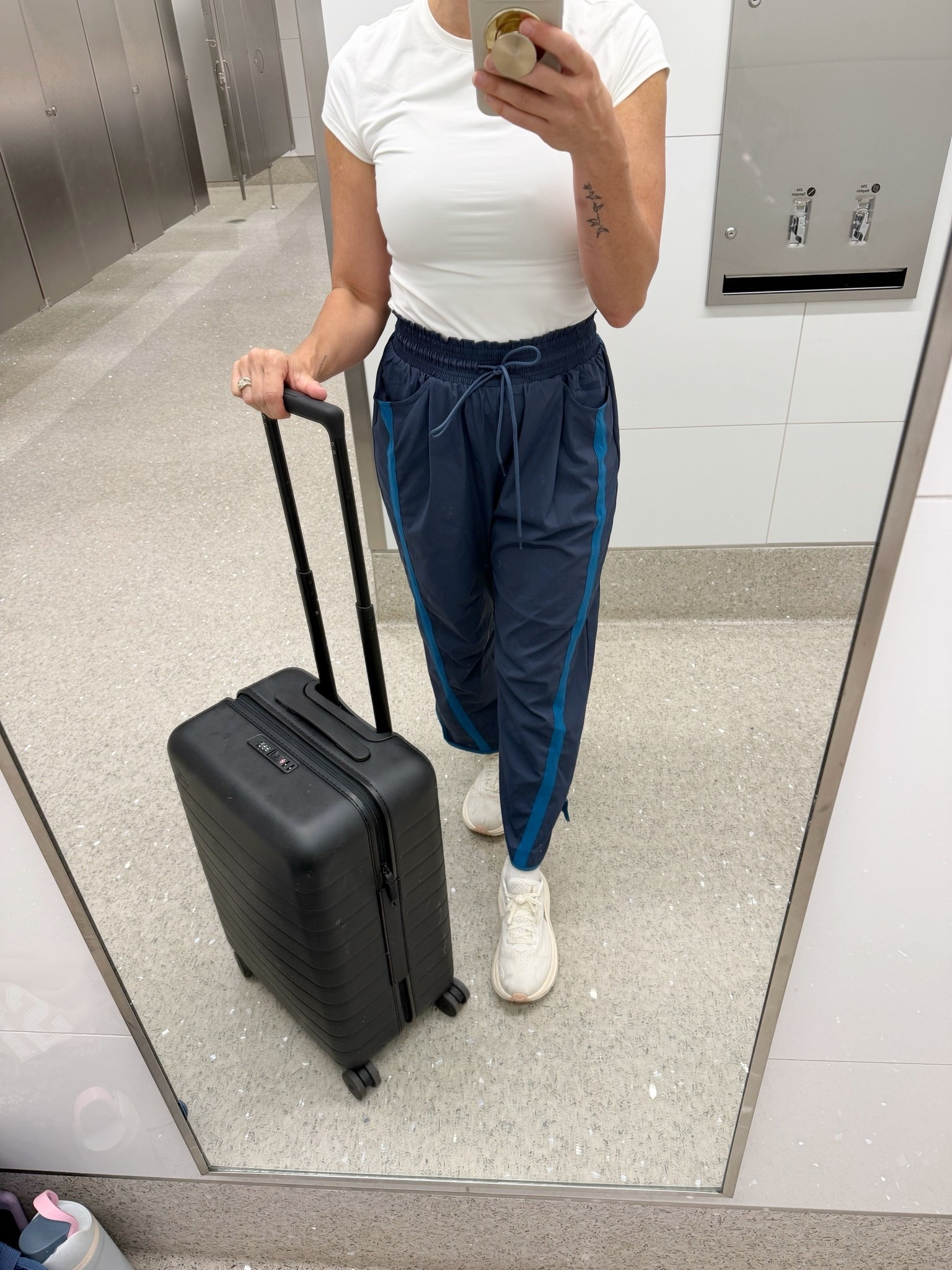 Travel outfit with away luggage- on sale for Nordstrom sale- love these Amazon pants and always in my Hoka sneakers for long walks!

#LTKdayinmylife #LTKmomlife #LTKTravel