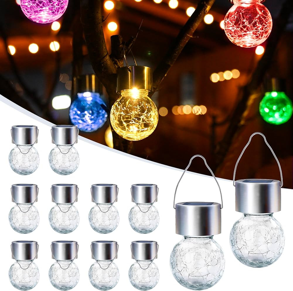 GIGALUMI Solar Lights Outdoor Waterproof ,12 Pack Solar Hanging Lights Garden Decor,Gifts for Wom... | Amazon (US)