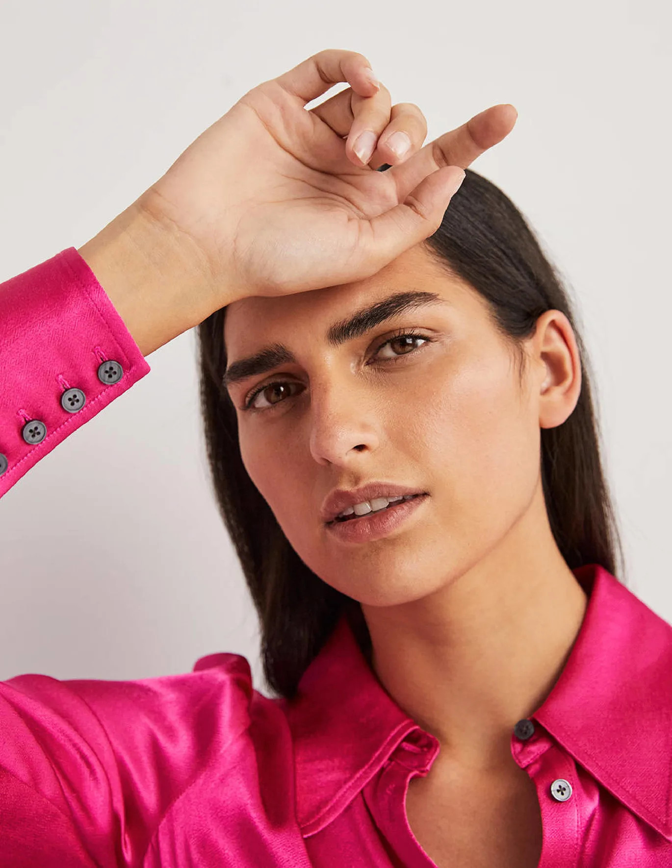 Dart Detail Satin Fitted Shirt | Boden (US)