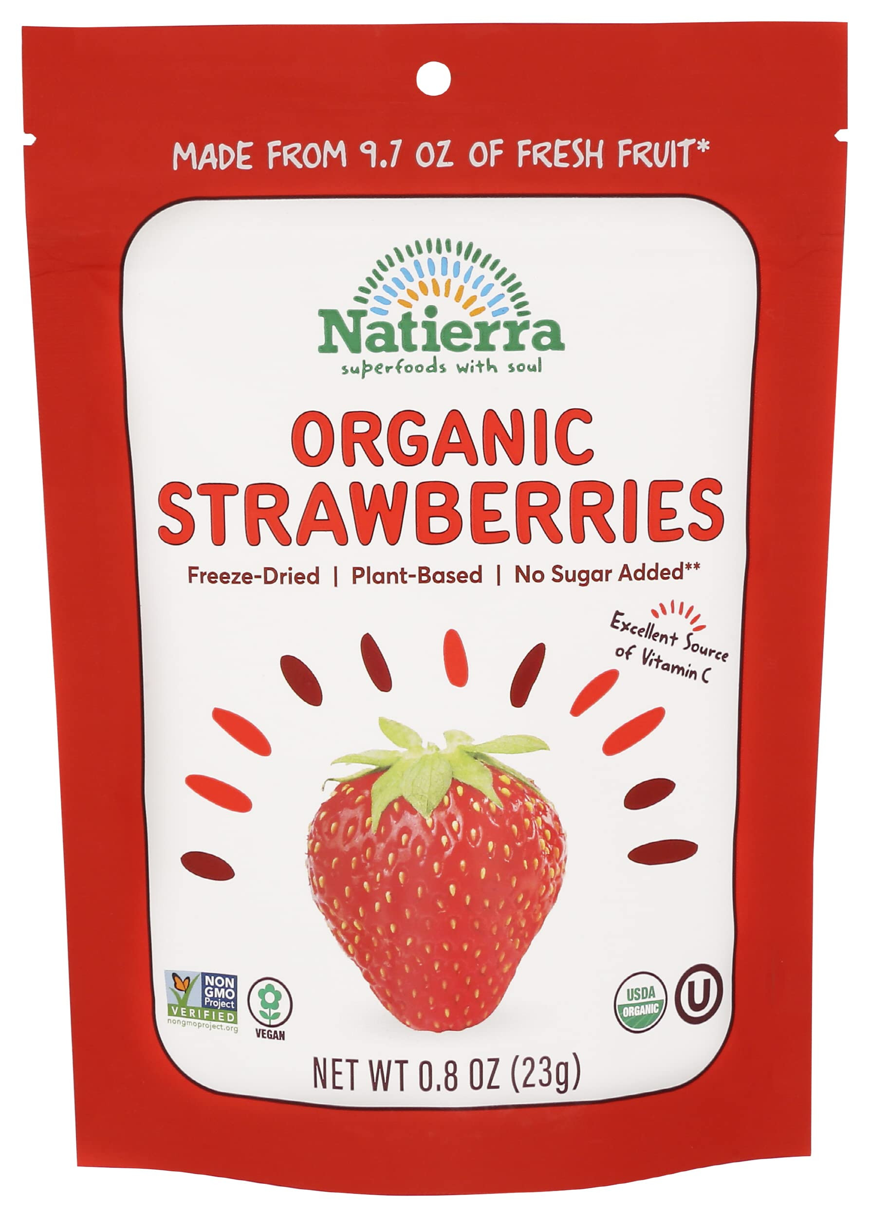 NATIERRA Organic Freeze Dried Srawberries, 0.8 OZ | Amazon (US)