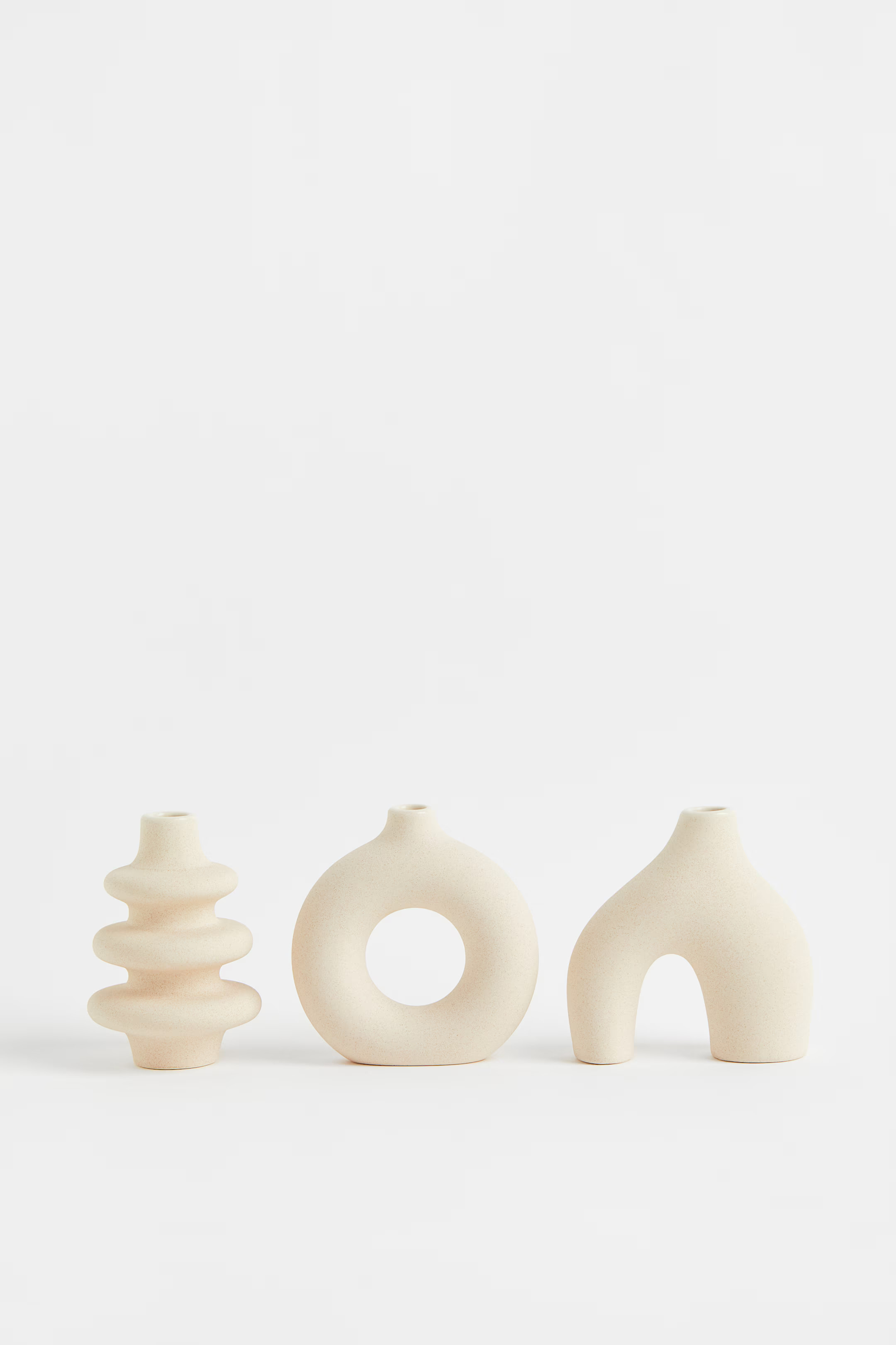 3-pack Mini Stoneware Vases - Light beige - Home All | H&M US | H&M (US + CA)