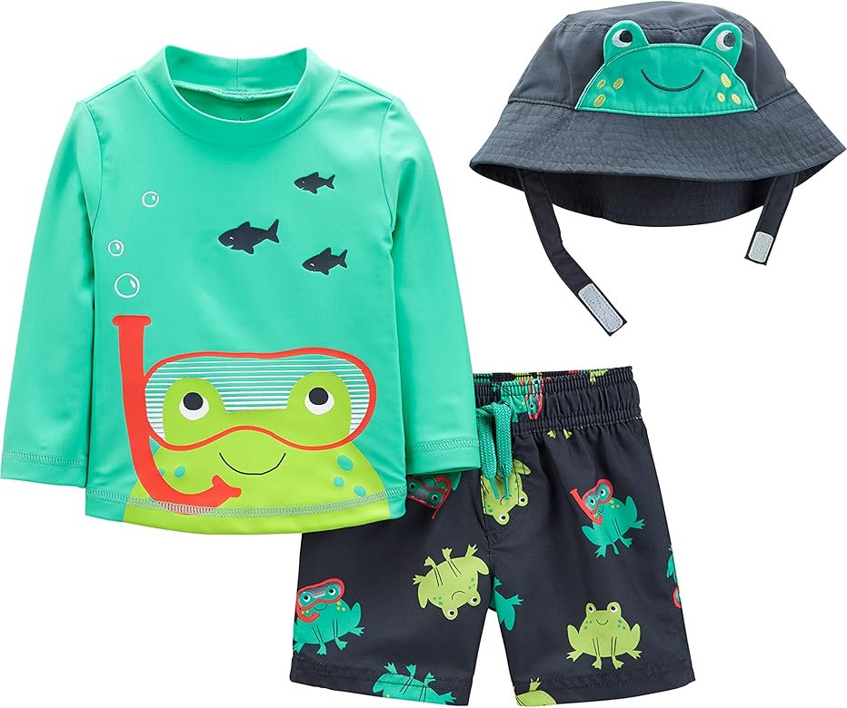 Simple Joys by Carter's Toddler and Baby Boys' 3-Piece Rashguard, Trunk, and Hat Set | Amazon (US)