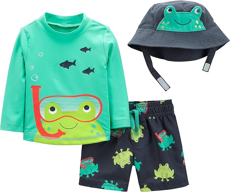 Simple Joys by Carter's Toddler and Baby Boys' 3-Piece Rashguard, Trunk, and Hat Set | Amazon (US)