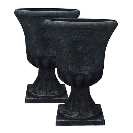 Southern Patio EB-029816 Winston 16 Inch Resin Outdoor Planter Black (2 Pack) | Walmart (US)