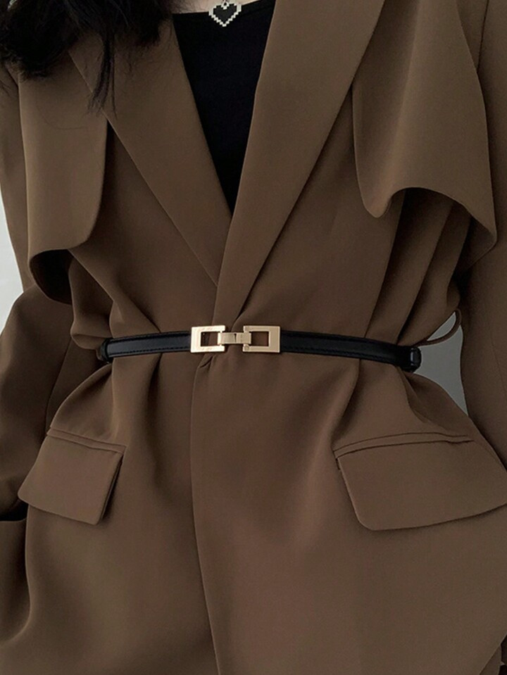 1 Piece Of Women's Belt, Buckle Pu Belt, Fashionable Decoration, Versatile Sweater Coat, Coat, Su... | SHEIN