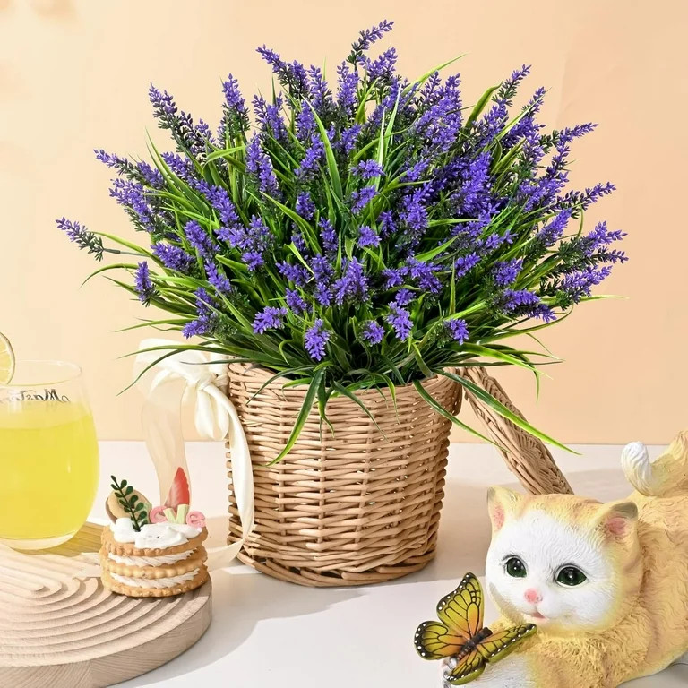 Waipfaru 20 Bundles Artificial Lavender Plants Outdoor, UV Resistant Fake Flowers,Realistic Faux ... | Walmart (US)