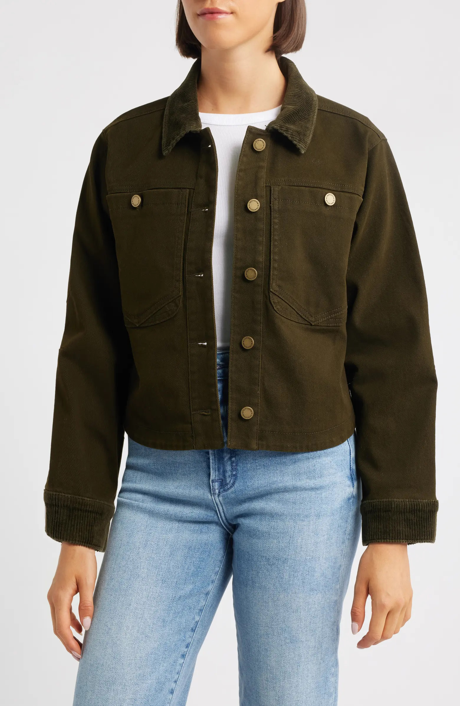 Corduroy Collar Denim Jacket | Nordstrom