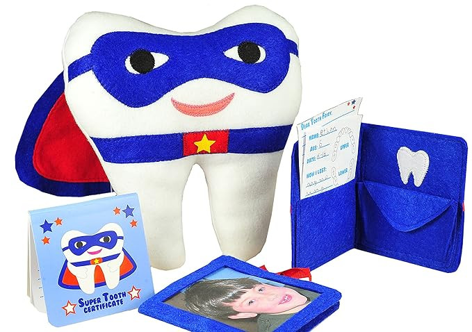 Tickle & Main 3-Piece Superhero Tooth Fairy Pillow for Boys Gifts Kit, includes Boy's Pillow with... | Amazon (US)