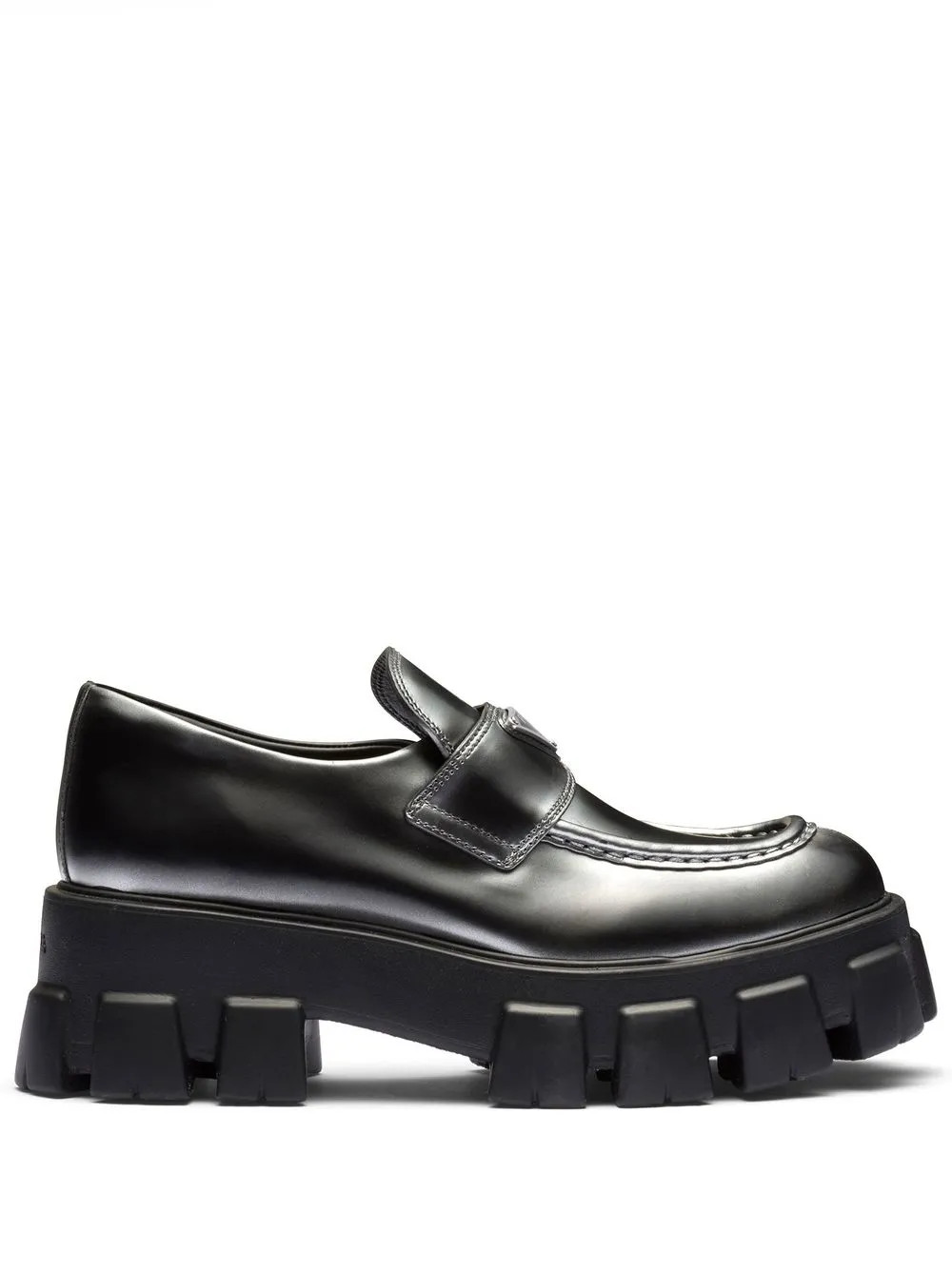 Prada Monolith ombré-brushed Loafers - Farfetch | Farfetch Global
