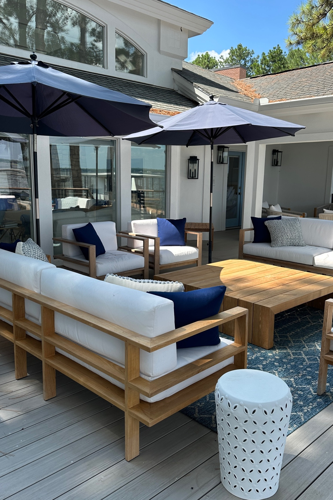 We love our Williams, Sonoma home teak, outdoor living collection. This is a great time to buy as it is up to 50% off!
Take sofa and chairs with cushions for outdoor living area 
Blue and white outdoor living 


#LTKSeasonal #LTKHome #LTKSaleAlert
