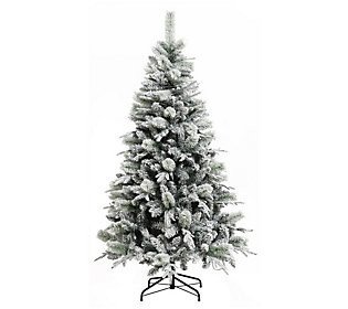 LuxenHome 6' Pre-Lit Artificial Snow-Flocked Ch ristmas Tree | QVC