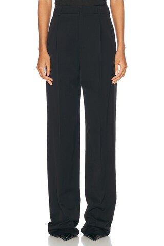 Saint Laurent Wide Leg Trouser in Noir - Black. Size 36 (also in 38, 40). | FWRD 