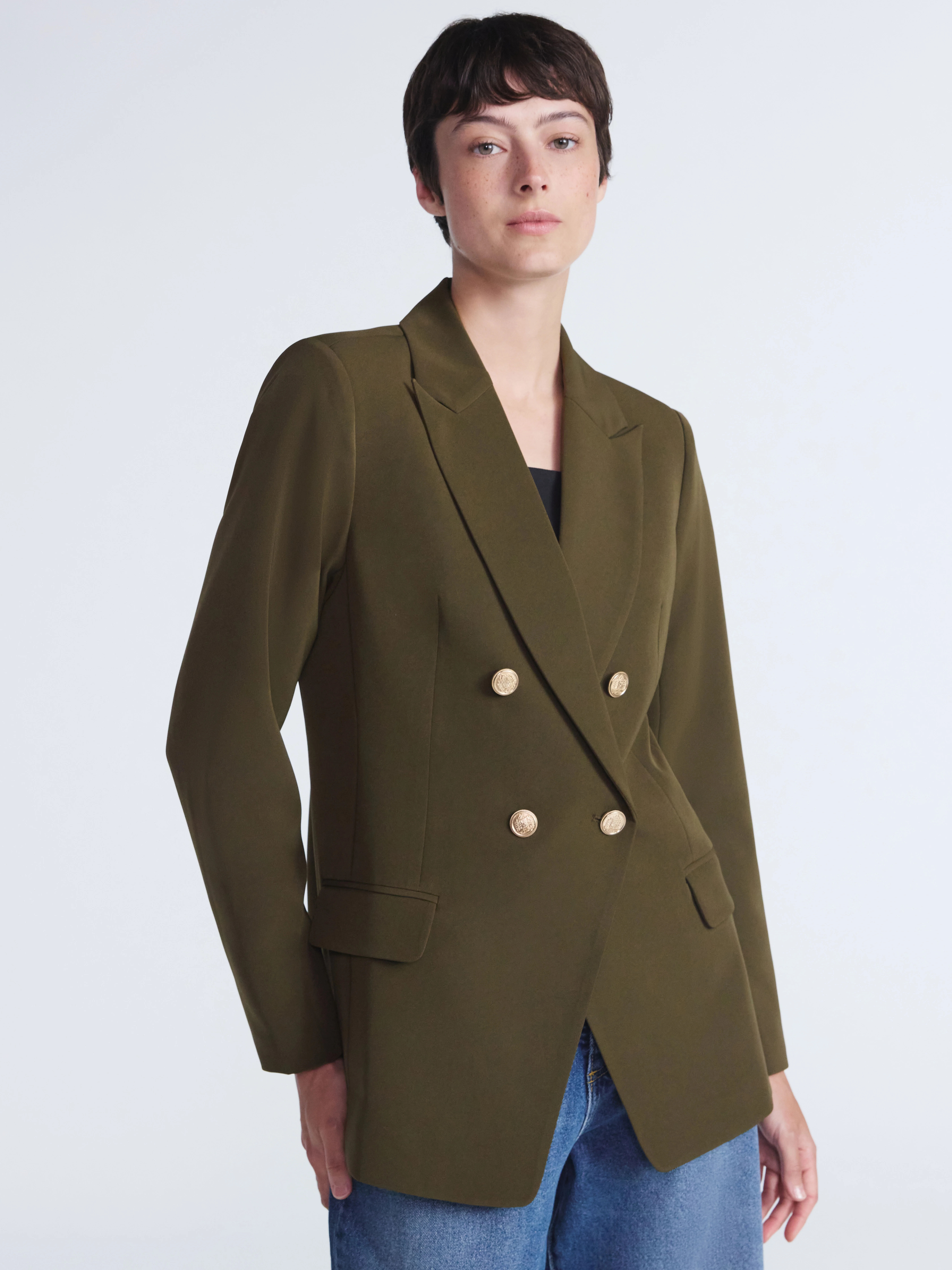 Scoop Women's Slim Fit Double Breasted Blazer, Sizes XS-XXL | Walmart (US)