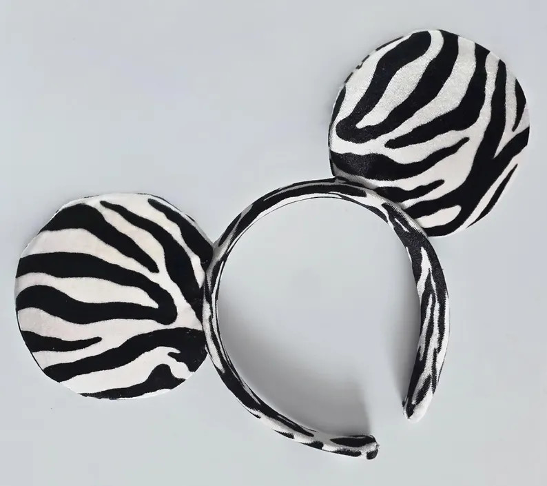 Zebra Print Velvet Mouse Ears | No Bow - Etsy | Etsy (Global)