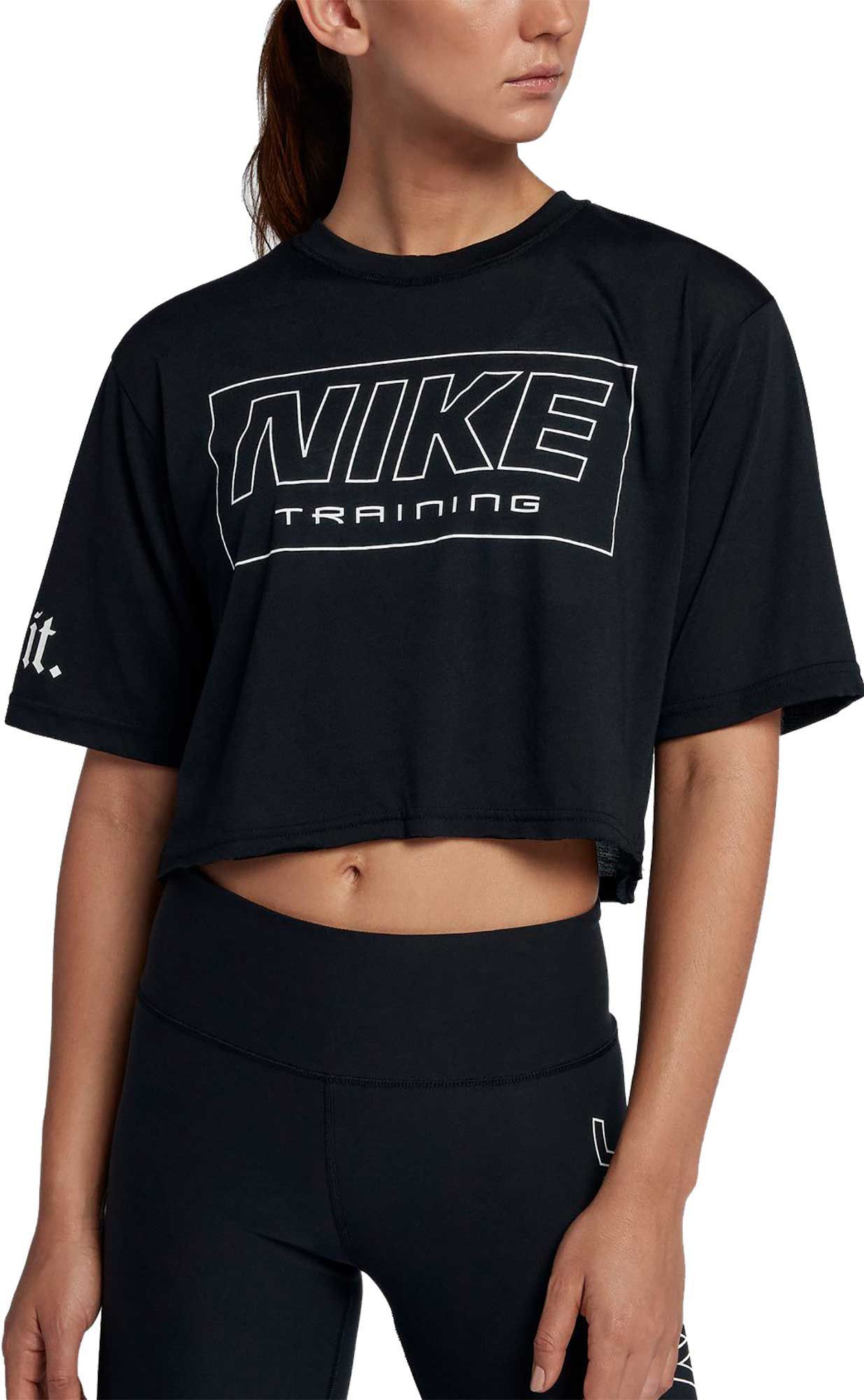 Nike Women's Dri-FIT Training Crop Top, Size: Large, Black | Dick's Sporting Goods