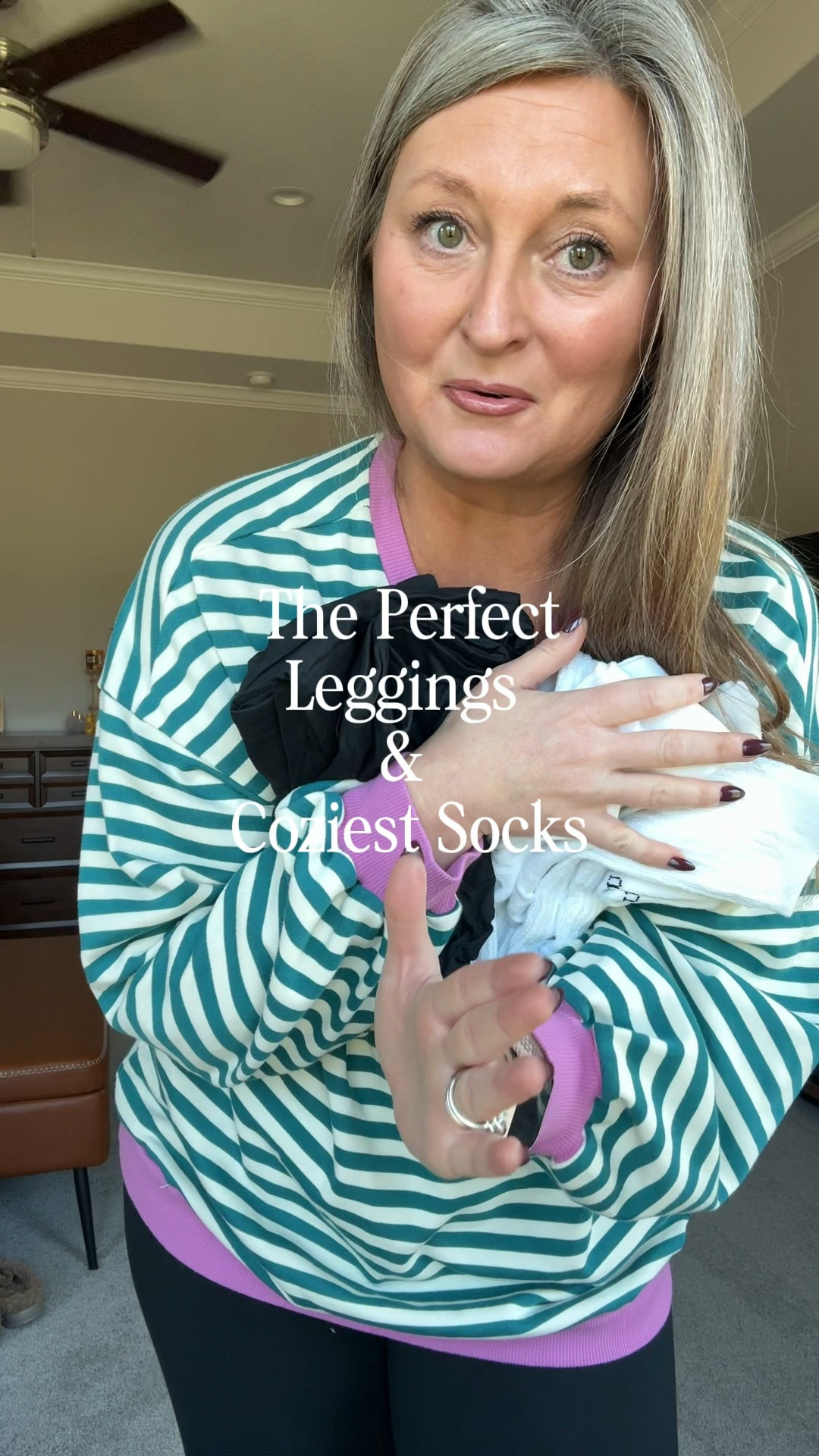 Answering your most-asked question! These are my go-to leggings and socks that I rebuy every fall. They’re the perfect mix of comfy + cozy and absolute essentials in my 3 C’s wardrobe (cute, comfy, casual). Linking everything here so you can shop the full set! 🍂🖤

#LTKMidsize #LTKStyleTip #LTKSeasonal