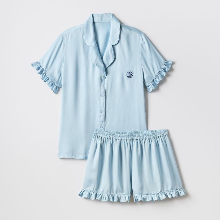 Ruffle Sateen Short Pajamas | Mark and Graham