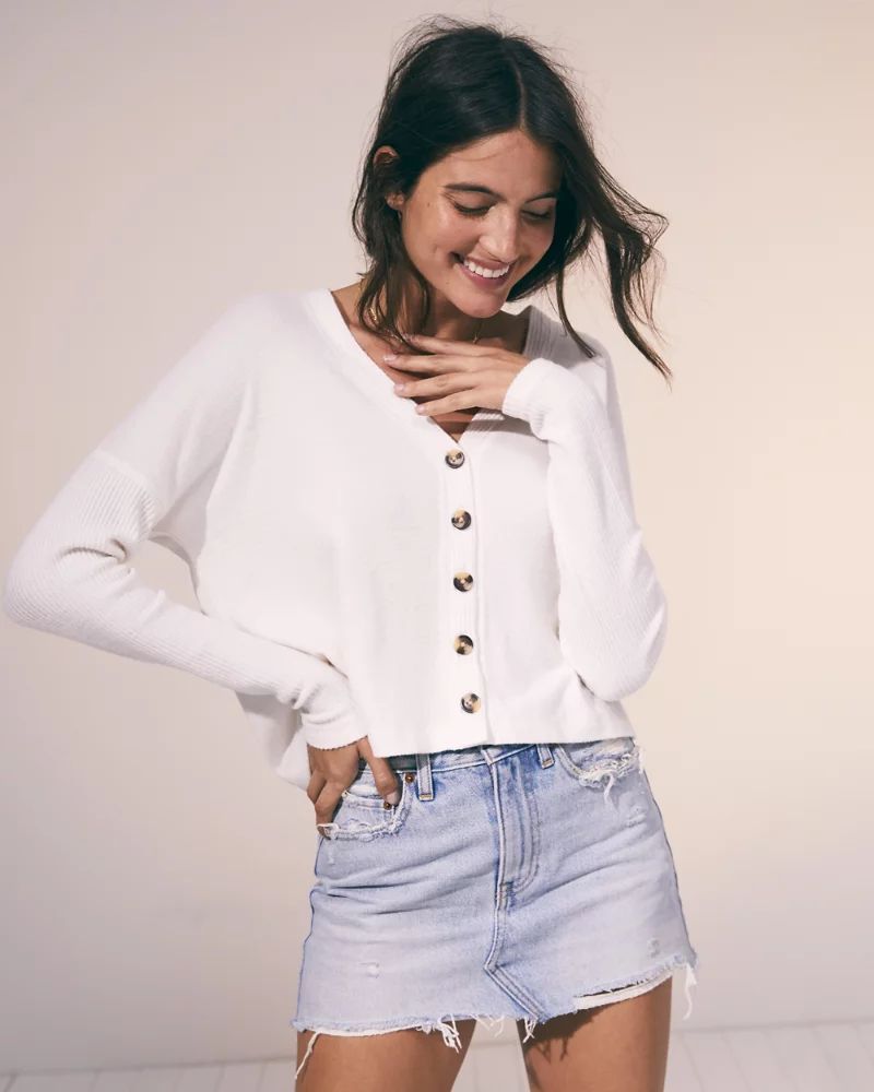 Cozy Button-Up Top | Abercrombie & Fitch US & UK