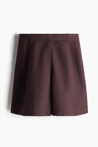 H & M - Dressy Linen-Blend Shorts - Dark Brown | H&M (US, CA, MX)