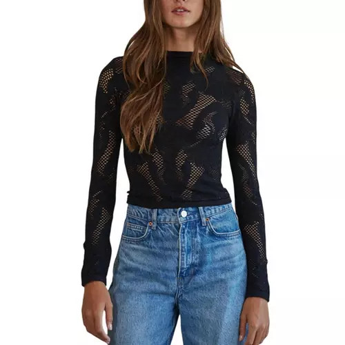 Women's By Together Jacquard Seamless Long Sleeve Mock Neck Shirt | Scheels Sports