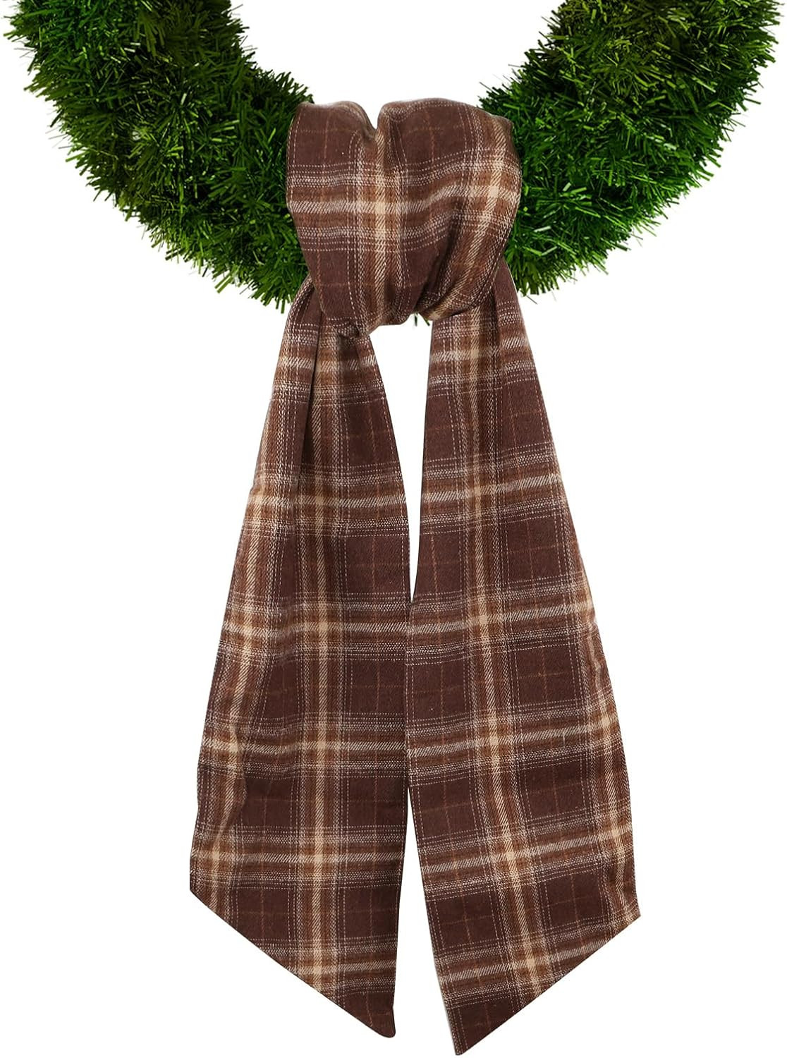 Christmas Wreath Sash for Front Door, Red Brown Buffalo Plaid Sash Winter Holiday Wreath Accessories for Home Thanksgiving Day Christmas Decorations | Amazon (US)