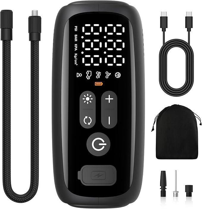 Tire Inflator Portable Air Compressor, 28 Cylinders 12V Air Compressor, 140W Auto Shut-Off with L... | Amazon (US)