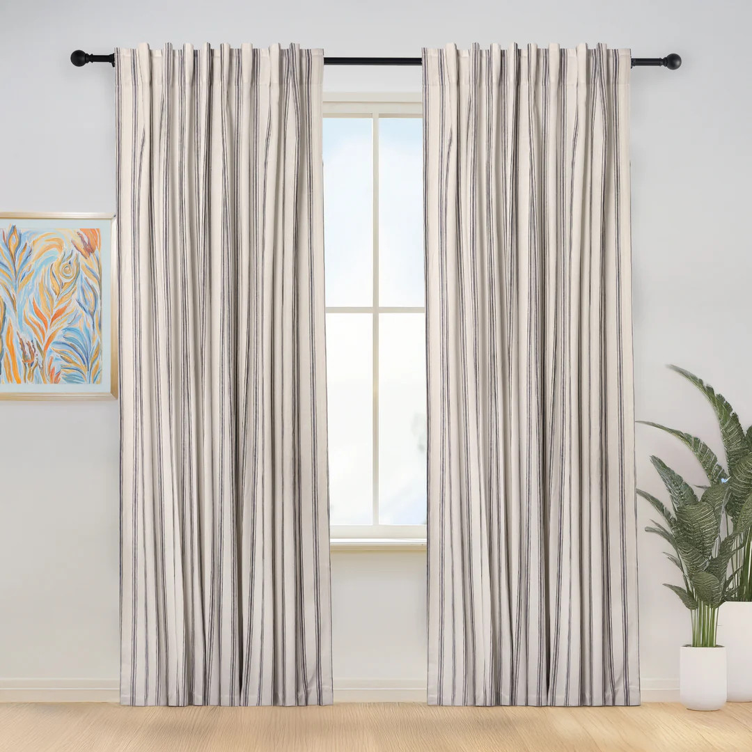 Loxley Yarn-Dyed Cotton Curtains & Drapes Pleated | NeutralCurtains