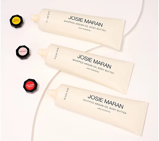 Josie Maran Super-Size Argan Whipped Body Butter Tube Trio - QVC.com | QVC