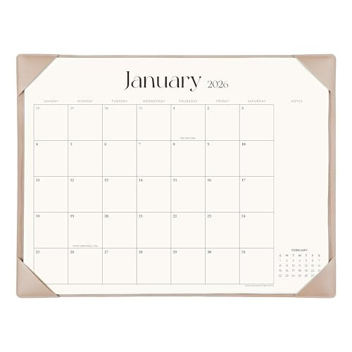 Simplified Desk Calendar 2026 with Desktop Mat, Cabbrix Large Desk Pad Calendar 21" x 16-1/2" Runs From January 2026 to December 2026, Desk Blotter Calendar for Home School and Office (Apricot) | Amazon (US)
