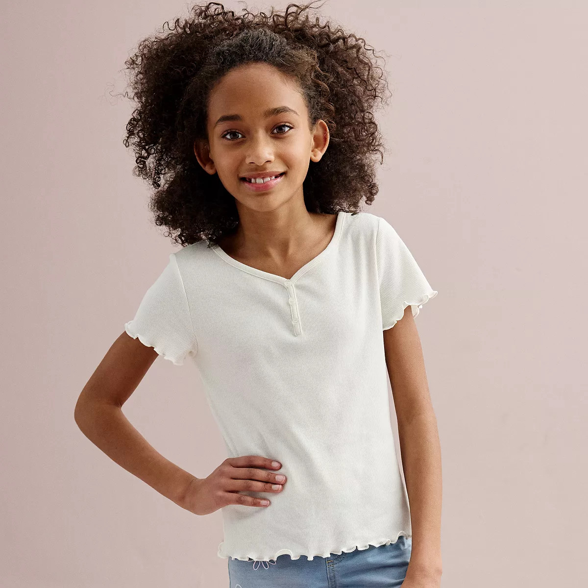 Girls 6-20 SO® Essential Henley Tee in Regular & Plus Size | Kohl's