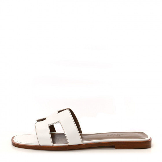Box Calfskin Oran Sandals 38 White | Fashionphile