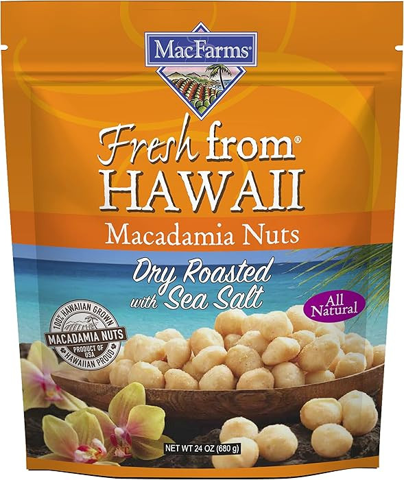 Macadamia Nuts | MacFarms Dry Roasted Macadamia Nuts 24 OZ (1 Pack) - Premium Roasted Nuts with S... | Amazon (US)
