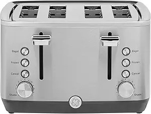 GE Stainless Steel Toaster | 4 Slice | Extra Wide Slots for Toasting Bagels, Breads, Waffles & Mo... | Amazon (US)