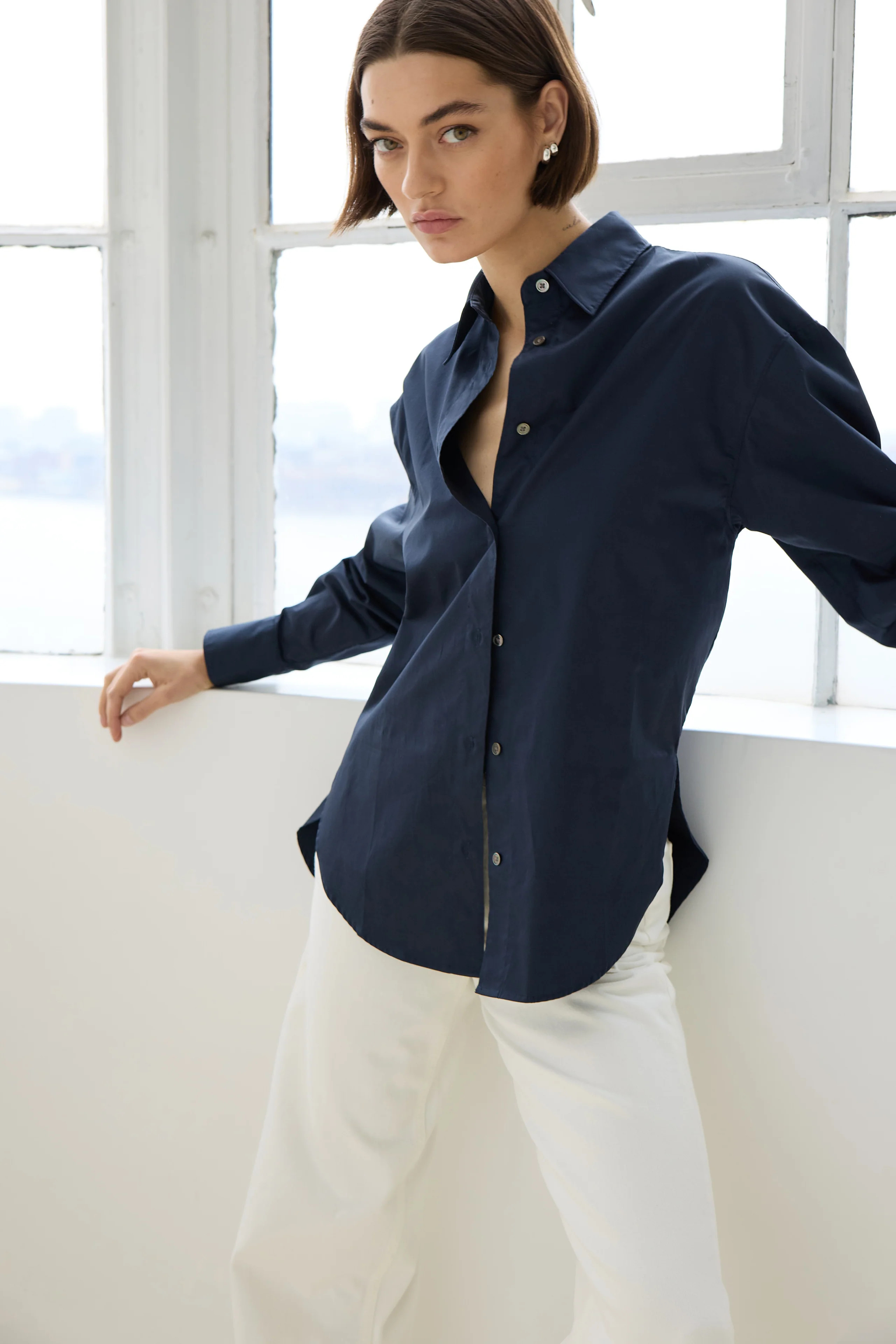 The Everything Shirt in Navy | Sold Out NYC