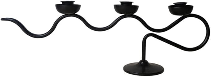 Twisted Metal Style Candlestick Holders,Simplicity Black Taper Candle Holder Ideal for Decor Tabl... | Amazon (US)
