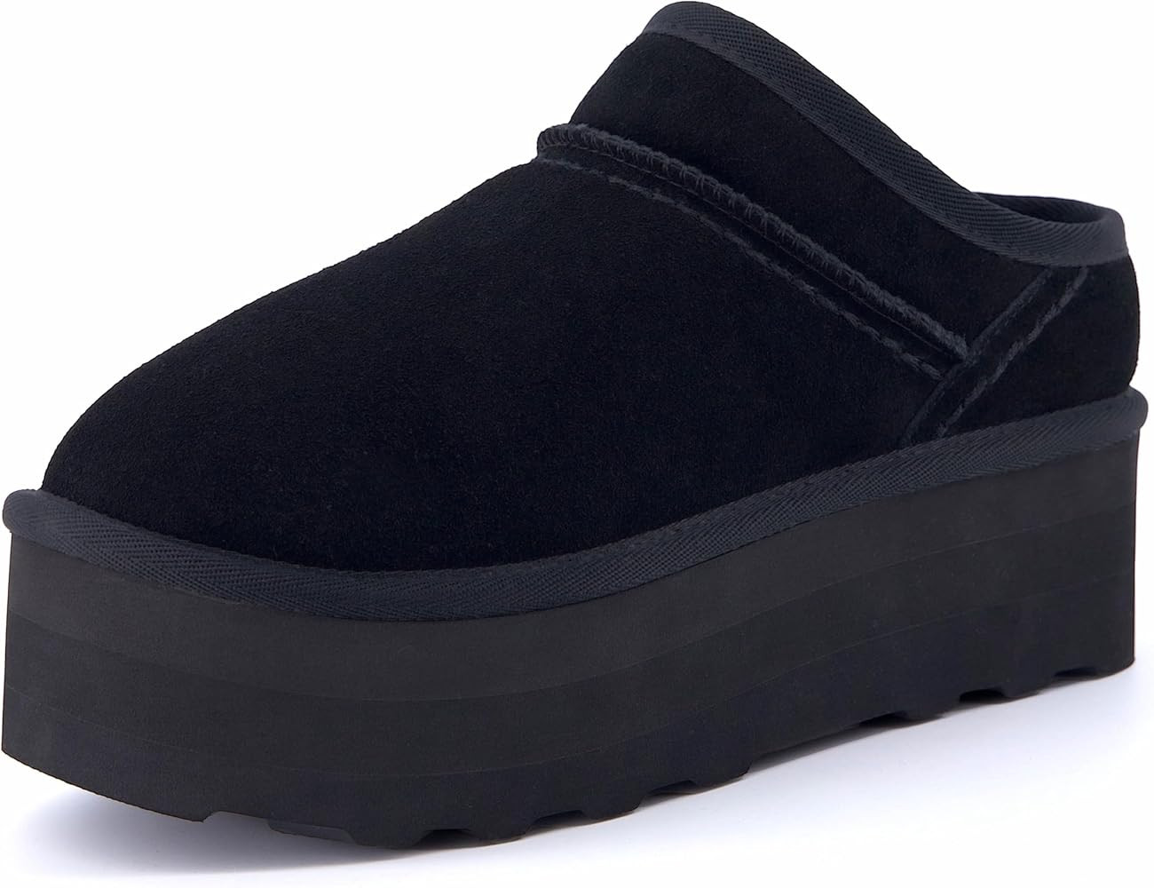 CUSHIONAIRE Women's Huggy Genuine Suede Cozy Mule Platform +Memory Foam, Wide Widths Available | Amazon (US)