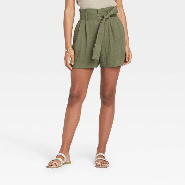 Women's High-Rise Paperbag Shorts - A New Day™ | Target